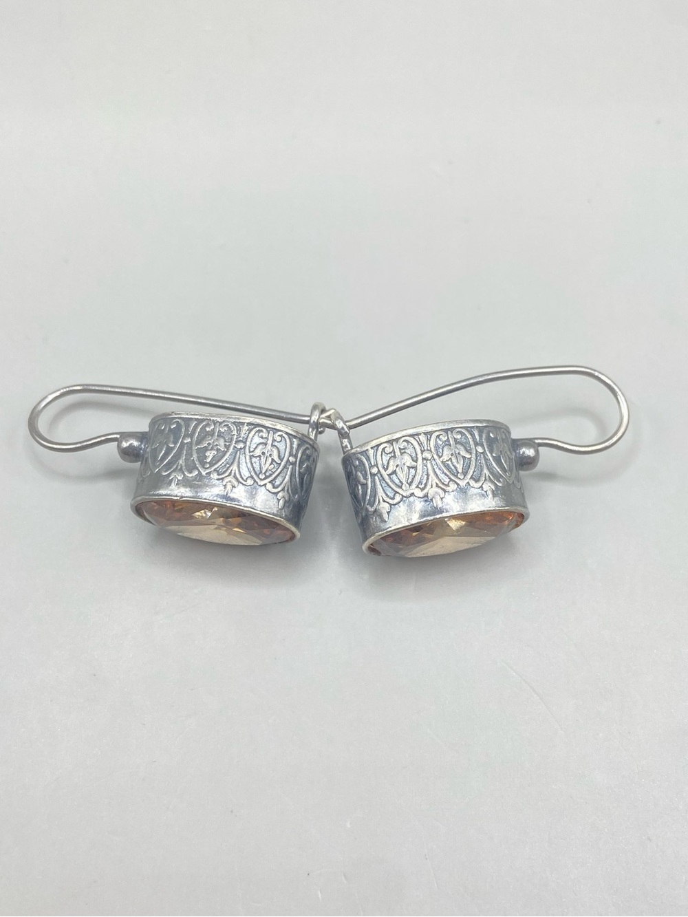 Silpada Sterling Silver Champagne Cubic Zirconia Earrings - Picture 4 of 9